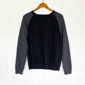 Banana Republic Italian Merino Wool Crew Neck Raglan Sweater Charcoal Gray Sz XL